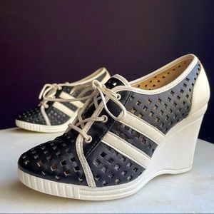 Michael Kors Leather Laser Cut Wedges